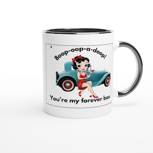 Vintage Retro Mug - Betty Boop Cute Classic Car Lover Gift