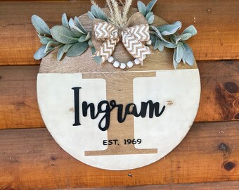 Front Door Decor| Last Name /Family| Front Door Hanger| Front Door Wreath| Personalized | Front Door Hanger| Front Door Sign