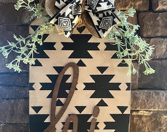 Front Door Decor/ Hi Aztec Door Tag/ Front Door Tag/ Western Door Sign/ Front Door Wreath
