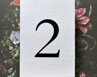 Linen Table Numbers Wedding Fabric Number Signs Table Decor