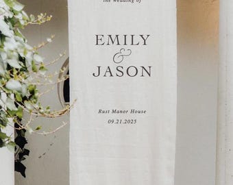 Custom Wedding Sign, Linen Welcome Signage, Fabric Banner, Size 28x70 inches