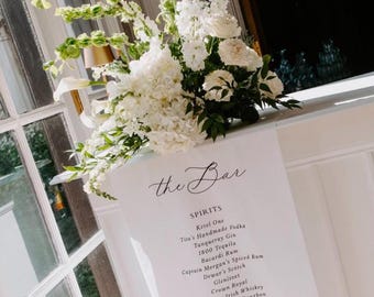 Bar Menu Sign, Custom Fabric Banner, Size 20x56 inch