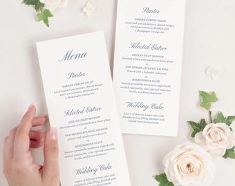 Custom Menu Card | Letterpress Print or Digital Print Option