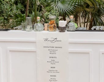 Bar Menu Sign, Custom Fabric Banner, Size 20x56 inch