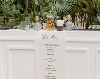 Bar Menu Sign, Custom Fabric Banner, Size 20x56 inch
