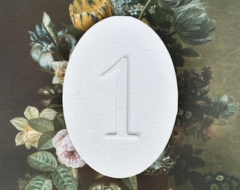Linen Table Numbers Oval Shape Wedding Number Signs Table Decor