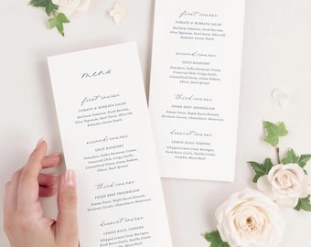 Custom Menu Card | Letterpress Print or Digital Print Option