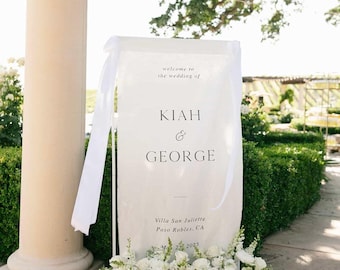 Custom Wedding Sign, Linen Welcome Signage, Fabric Banner, Size 28x70 inches