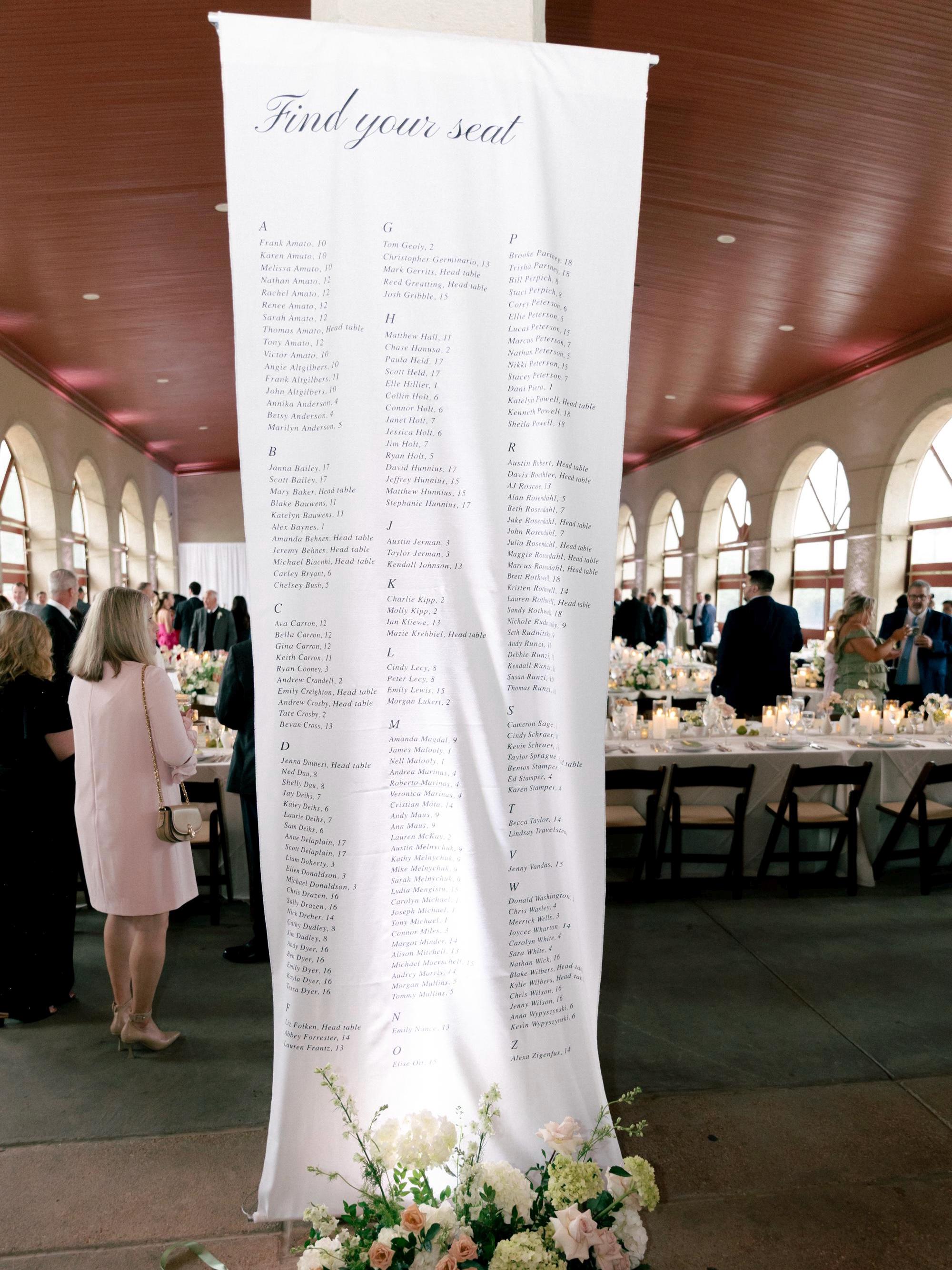 Custom Wedding Seating Chart Sign, Linen Signage, Fabric Banner, Size ...
