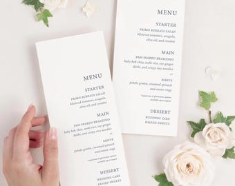 Custom Menu Card | Letterpress Print or Digital Print Option
