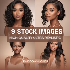 9 Black Models, Hair Stock Photos, Wig Model, Stock Photos, Makeup Stock Photos, Hair Extensions, Beauty Stock Photos, BRAND models template