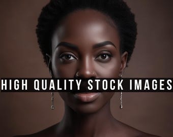Luxury Melanin Stock Photos: AI-Generated Model Images (Digital Download)
