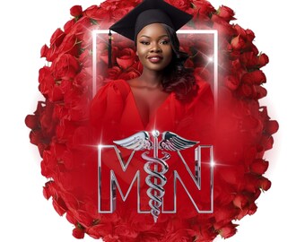 Modelo de camiseta personalizada para formatura de enfermagem: design de foto (modelo Canva)