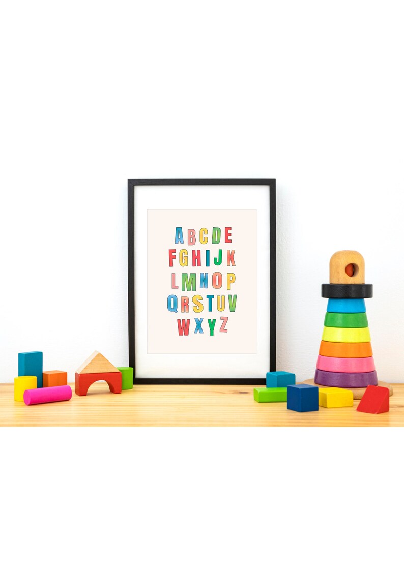 Alphabet Poster Educational Poster Toddler Playroom Decor Printable Abc ...