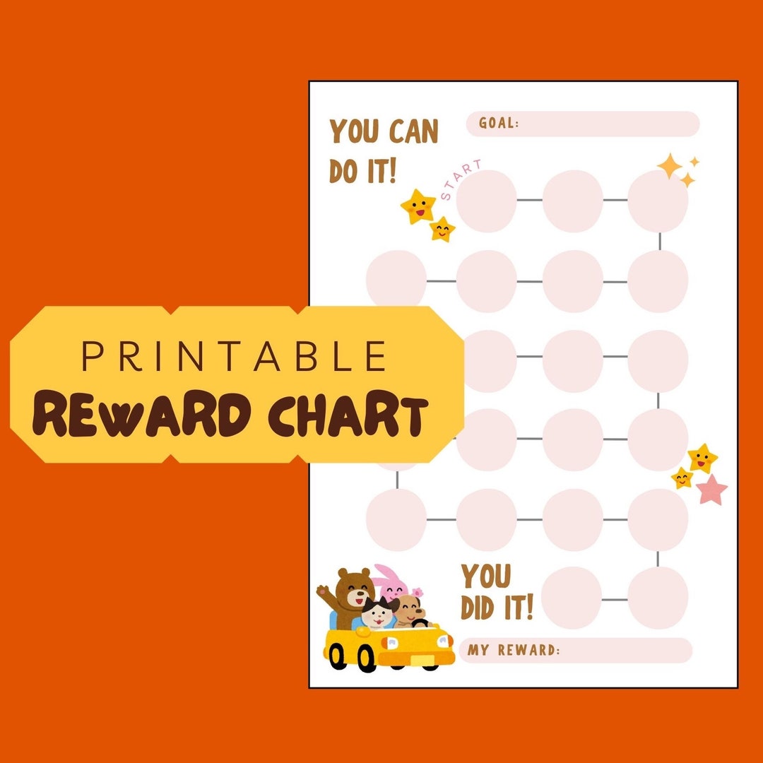 Reward Chart Preschool Behaviour Chart Potty Training Chart Animals Chore Chart Gold Star Chart