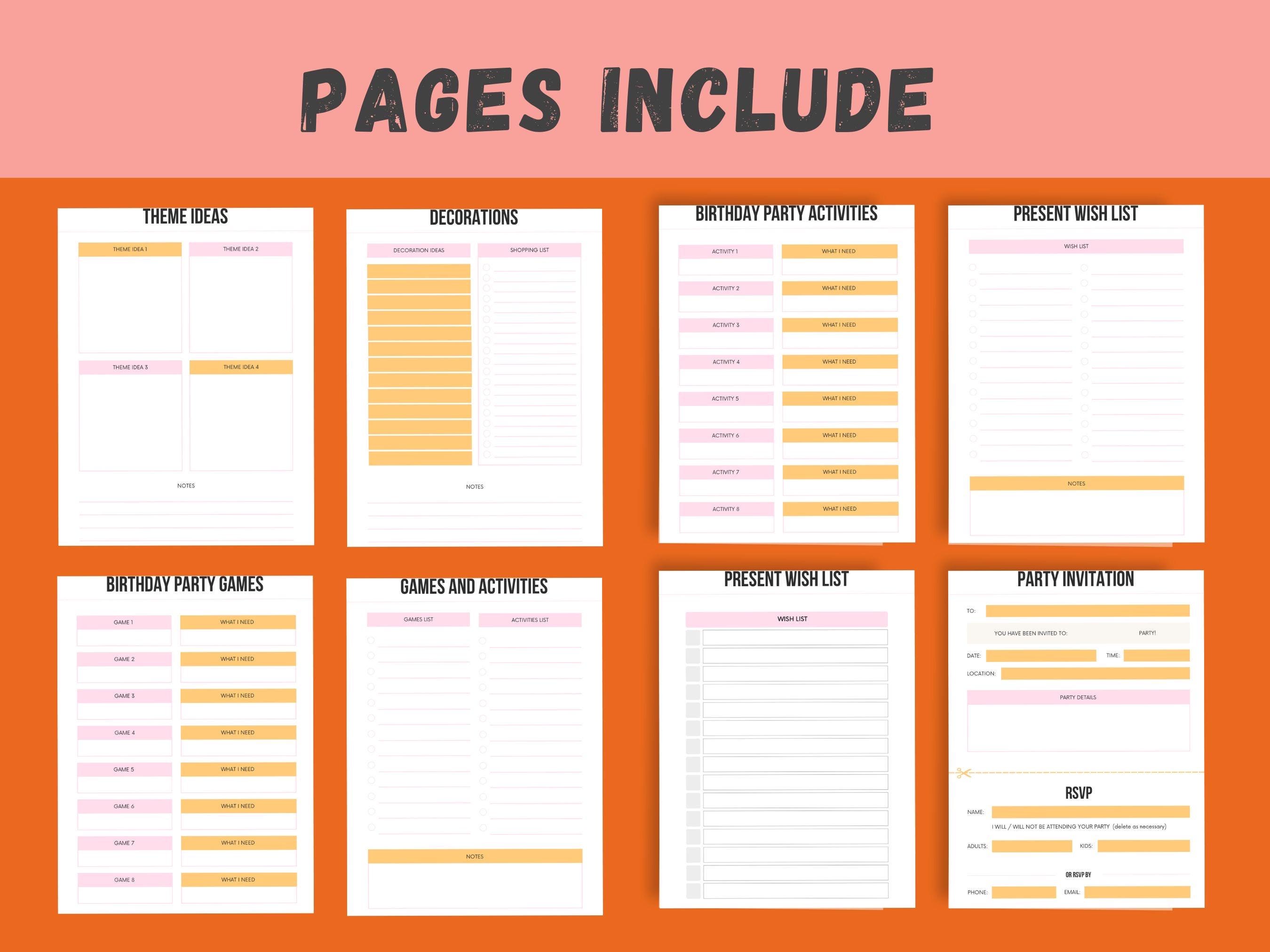 Printable Birthday Party Planner: Event Checklist (PDF Download) - Etsy