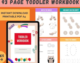 Preschool Worksheet Bundle: Toddler Tracing Activity Book (PDF)
