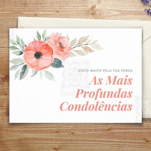 Tarjeta de condolencias portuguesa / Condolencias / Tarjeta imprimible de 5 x 7 / Descarga instantánea / Diseño de mosaico portugués / Tamaños carta y A4