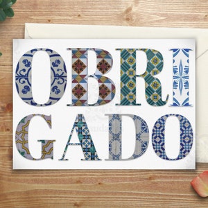 Portuguese Azulejo Thank You Card | Instant Download 5x7 Printable Thank You Note | Traditional Portuguese Tile Design | Letter & A4 Sizes