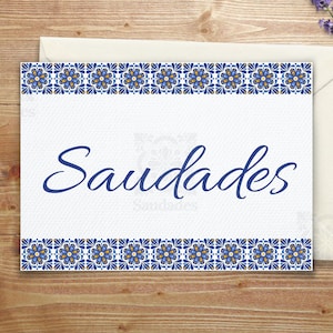 Carte imprimable Saudades à thème Portugal | imprimable 5 x 7 cm | Téléchargement instantané | Parfait pour les moments nostalgiques | Lettre US et A4