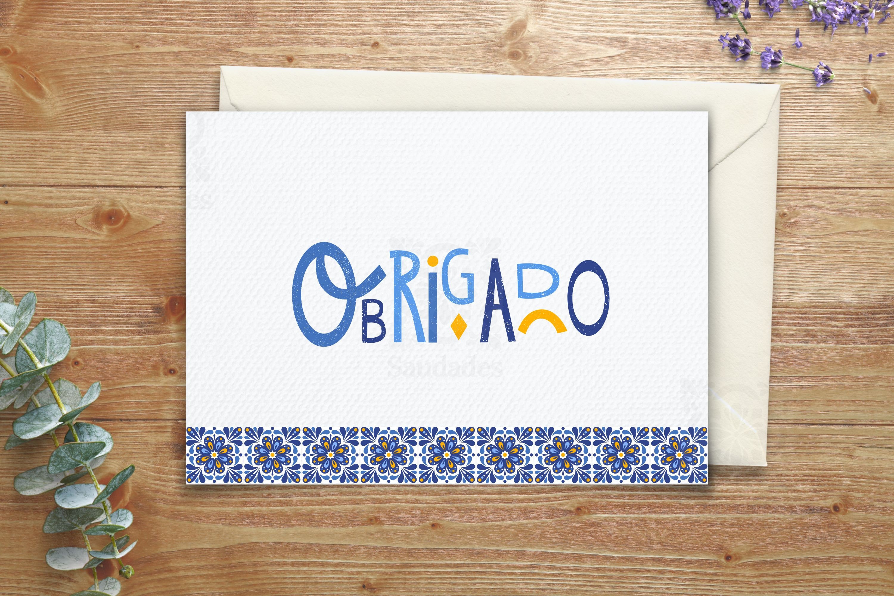 Obrigado Thank You Card: Portuguese Tile Design (instant Download) - Etsy, image size:3000x2000
