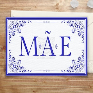 Mutter Portugiesin Fliesendruck | Azulejo Design | Sofortdownload | 13x18 Kunstdruck | US Letter & A4 Größen