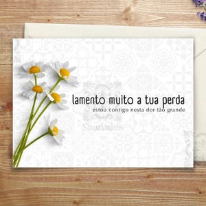 Tarjeta de condolencias portuguesa / Tarjeta imprimible de 5 x 7 / Descarga instantánea / Diseño de mosaico portugués / Tamaños carta y A4