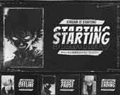 Animated DARK Stream overlays package for Twitch, Youtube, OBS, Streamlabs in topographic dark style