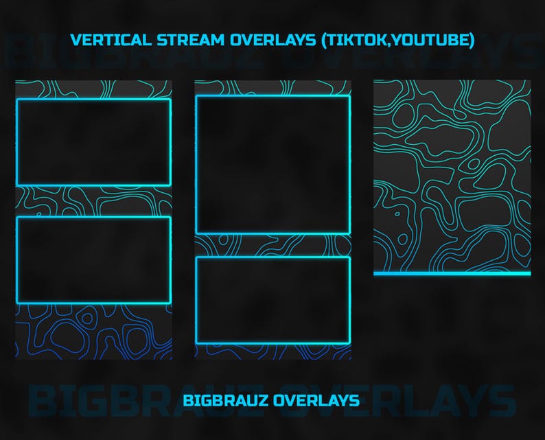 VERTICAL STREAM OVERLAYS FOR TIKTOK BLUE