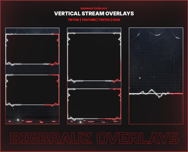 Example Vertical Stream Overlay Animated Vertical Tiktok Stream Overlays - NEON - Etsy