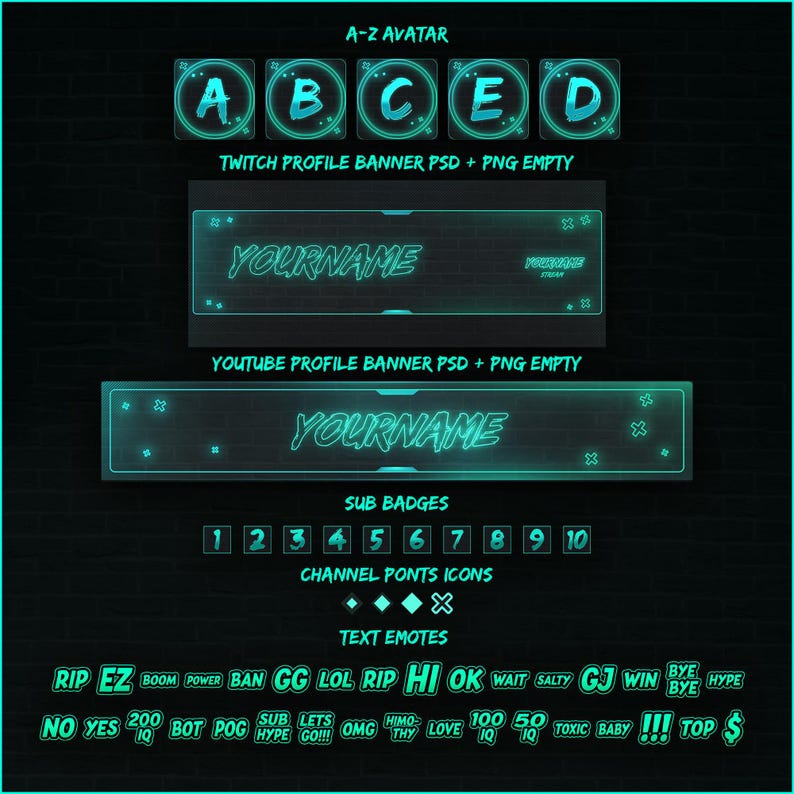 Green neon streamer profile design