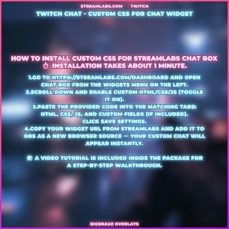 Minimalist Glowing Chat Widget | Animated Stream Overlay for Twitch ...