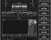 Animated DARK Stream Overlays package for Twitch/YouTube/Kick/Tiktok in a Y2K style.