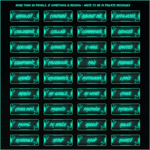 Green neon stream panels