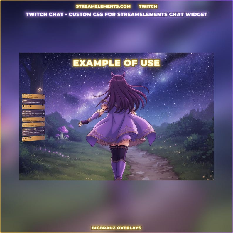 Stargazer Streamelements Chat Widget, Animated Twitch Chat Overlay With ...