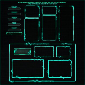 Green neon stream frames and overlays
