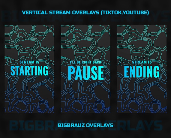 Animated Blue TikTok Stream Overlay Package: Scene Pack (Digital Download)