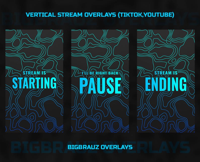 BLUE VERTICAL STREAM OVERLAYS