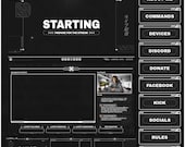 Animated DARK Stream overlays package for Twitch, Youtube, OBS, Streamlabs in topographic dark style