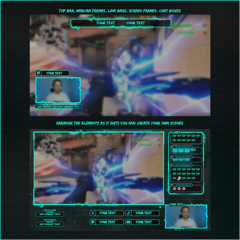 Green neon streamer design