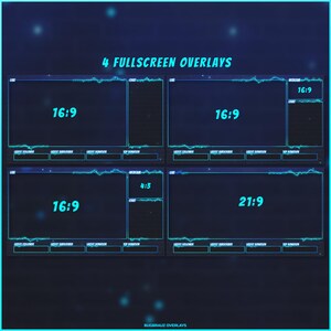 Animated Blue Neon Stream Overlays Package - Etsy
