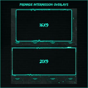Green neon stream overlays screens
