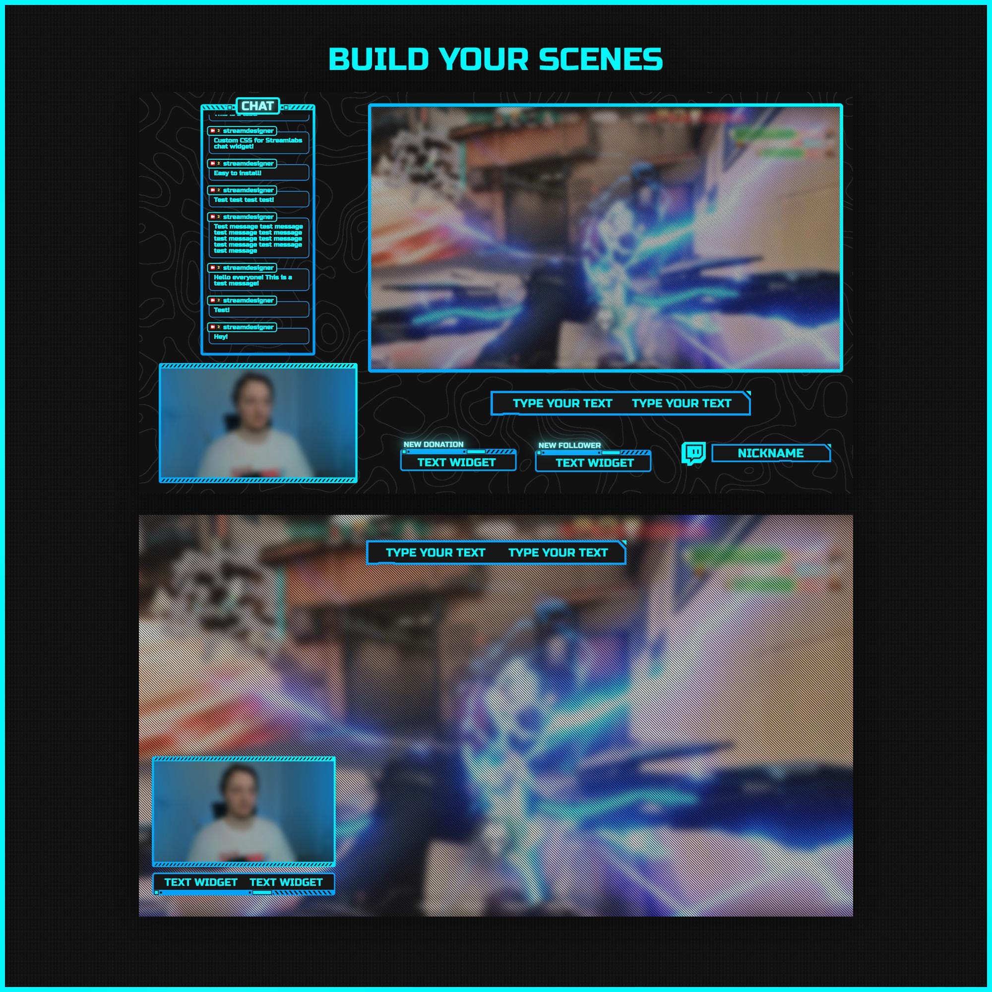 Animated Blue Neon Stream Overlay Package: Topographic Dark Style - Etsy
