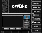 Animated DARK Stream overlays package for Twitch, Youtube, OBS, Streamlabs in topographic dark style