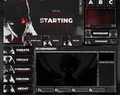 Animated DARK Stream overlays package for Twitch, Youtube, OBS, Streamlabs in topographic dark style