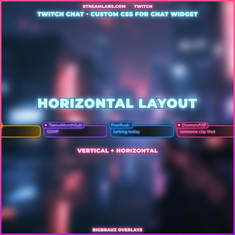 Minimalist Glowing Chat Widget | Animated Stream Overlay for Twitch ...