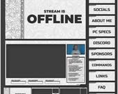 Animated DARK Stream overlays package for Twitch, Youtube, OBS, Streamlabs in topographic dark style