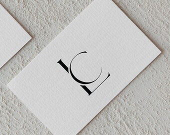 L&C Initials Wedding Monogram Logo: Elegant Minimalist Design (Digital Download)