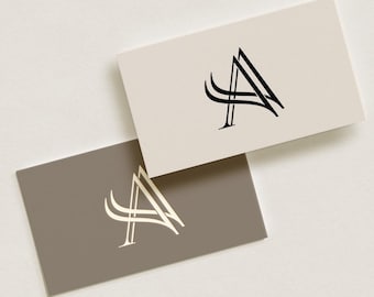 A&A Initials Wedding Monogram Logo: Modern Minimalist Couples Design (Digital Download)