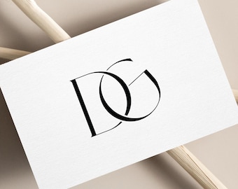 D&G Initials Wedding Monogram Logo: Modern Minimalist Couples Design (Digital Download)